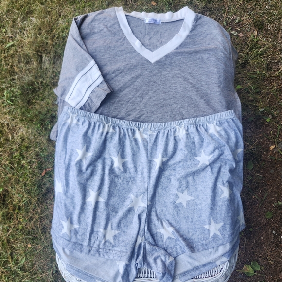 Ekouaer Cozy Gray & Star Print Pajama Set – Size XXL - Picture 2 of 3